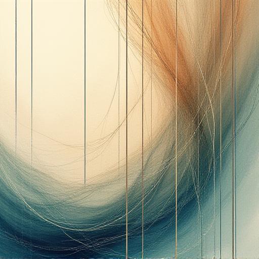 糸を紡ぐ抽象的なアートイメージ